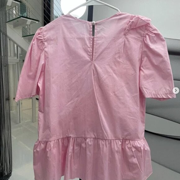 Pink Cotton Ruffle Shirt - Picture 3 of 4